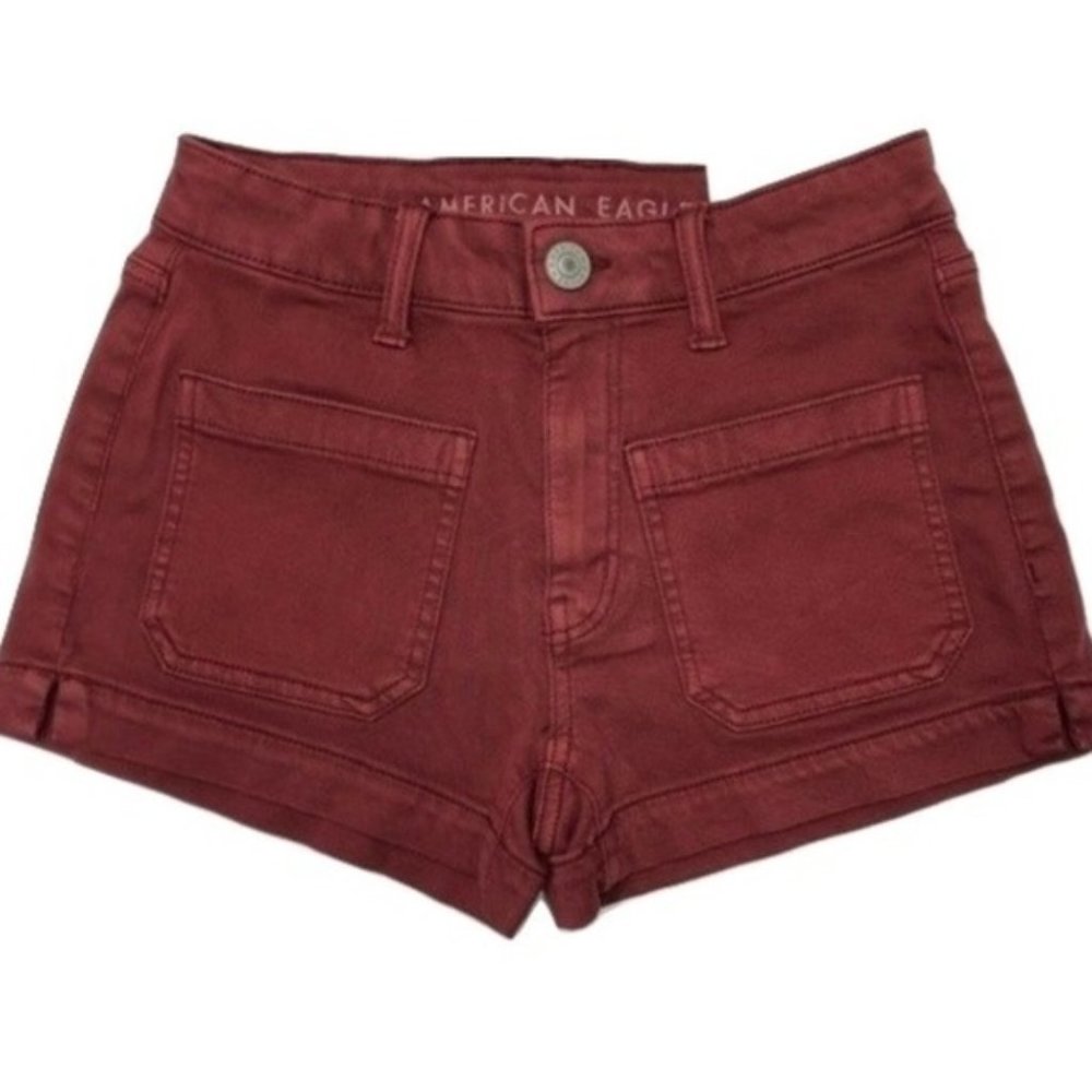 American Eagle Shorts size 00 Cargo Maroon Red